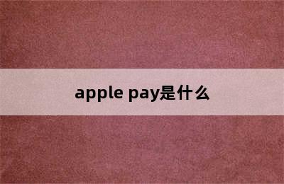 apple pay是什么